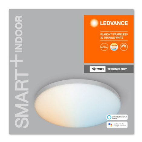 Ledvance SMART+ WiFi Planon Frameless Round Tunable White 20W 110° 3000-6500K 300mm, White Ledvance | SMART+ WiFi Planon Framele - 3